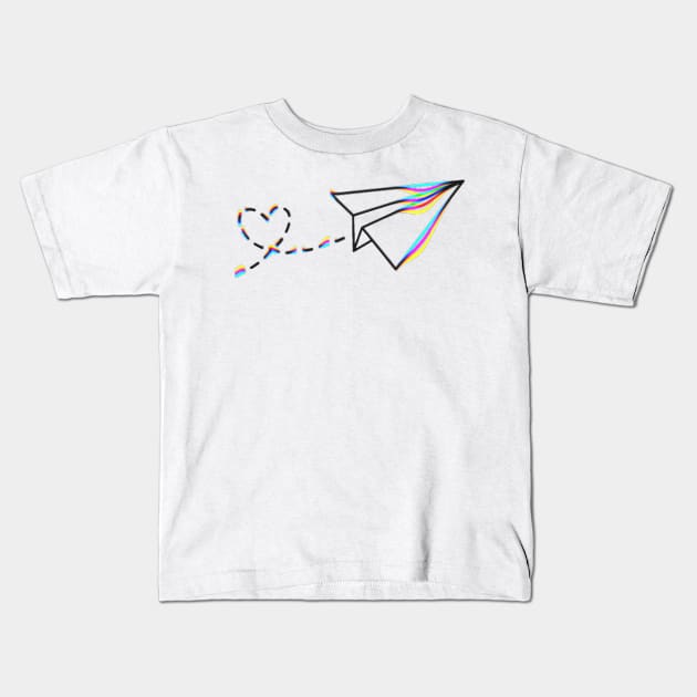 Paper plane heart Kids T-Shirt by ghjura